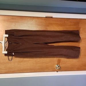 Cottagecore corduroy brown loose pants